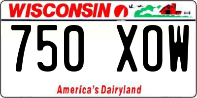 WI license plate 750XOW