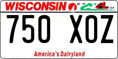 WI license plate 750XOZ