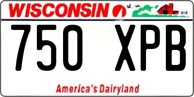 WI license plate 750XPB