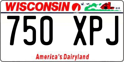 WI license plate 750XPJ