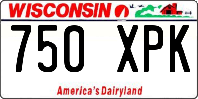 WI license plate 750XPK