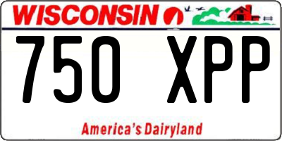 WI license plate 750XPP