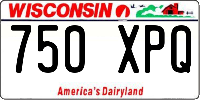 WI license plate 750XPQ