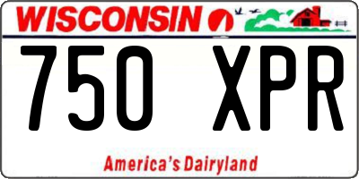 WI license plate 750XPR