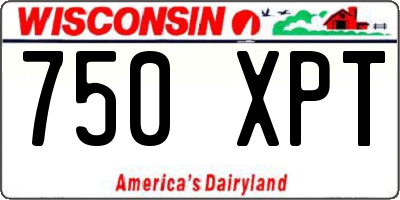 WI license plate 750XPT