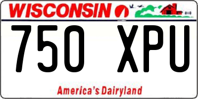 WI license plate 750XPU