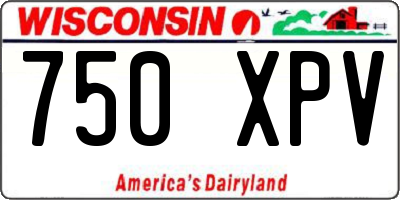 WI license plate 750XPV