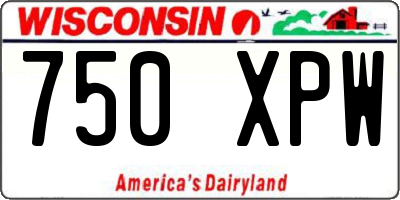 WI license plate 750XPW