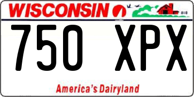 WI license plate 750XPX