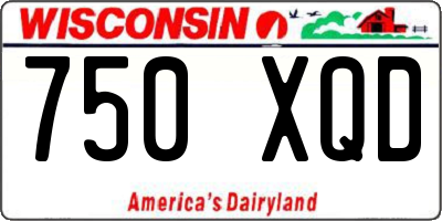WI license plate 750XQD