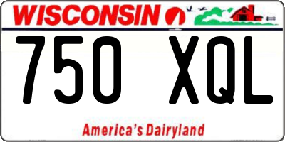 WI license plate 750XQL