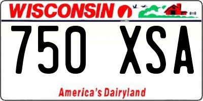 WI license plate 750XSA
