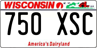WI license plate 750XSC