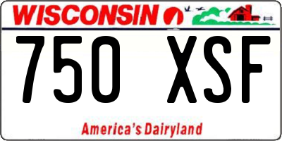 WI license plate 750XSF