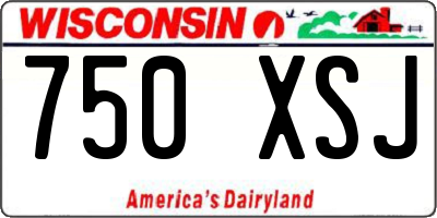 WI license plate 750XSJ