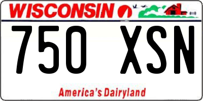 WI license plate 750XSN