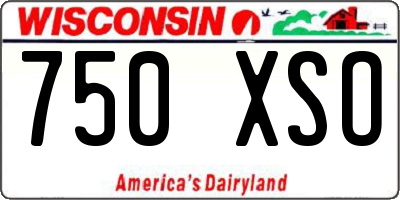 WI license plate 750XSO