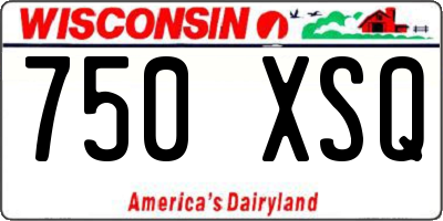 WI license plate 750XSQ