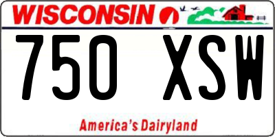 WI license plate 750XSW