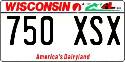 WI license plate 750XSX