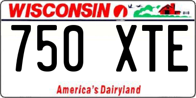WI license plate 750XTE
