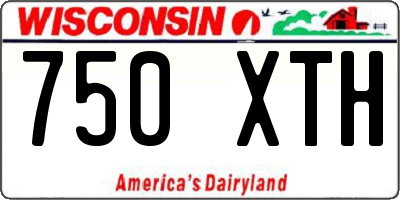 WI license plate 750XTH