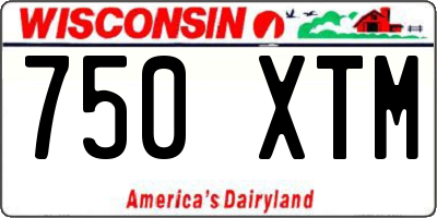 WI license plate 750XTM
