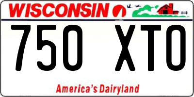 WI license plate 750XTO