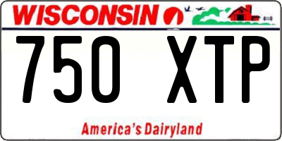 WI license plate 750XTP