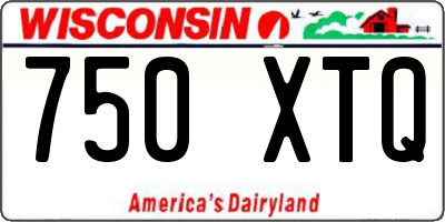 WI license plate 750XTQ
