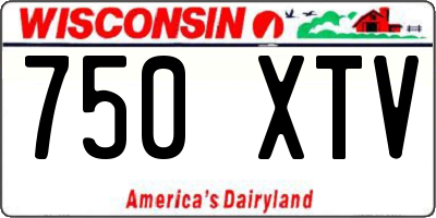 WI license plate 750XTV
