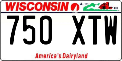 WI license plate 750XTW
