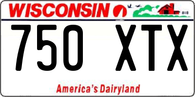 WI license plate 750XTX