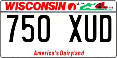 WI license plate 750XUD