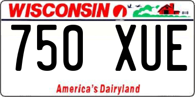 WI license plate 750XUE