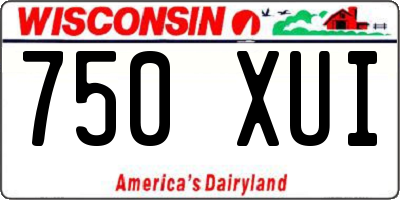 WI license plate 750XUI