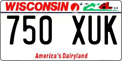 WI license plate 750XUK