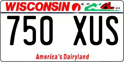 WI license plate 750XUS