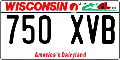 WI license plate 750XVB