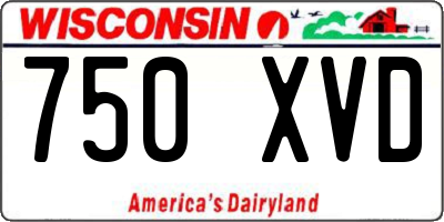 WI license plate 750XVD
