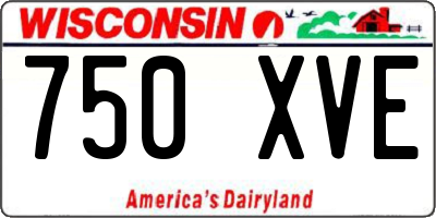 WI license plate 750XVE