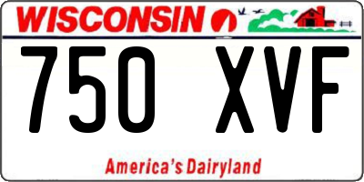 WI license plate 750XVF