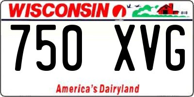 WI license plate 750XVG