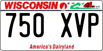 WI license plate 750XVP