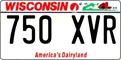 WI license plate 750XVR