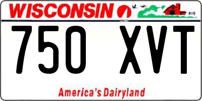 WI license plate 750XVT