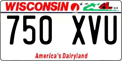 WI license plate 750XVU