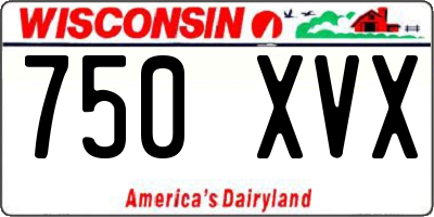 WI license plate 750XVX