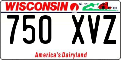 WI license plate 750XVZ