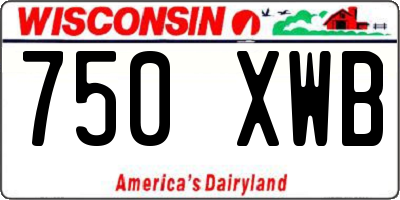 WI license plate 750XWB